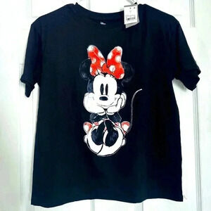 NWT Disney Minie Mouse's Black T-shirt, Size S